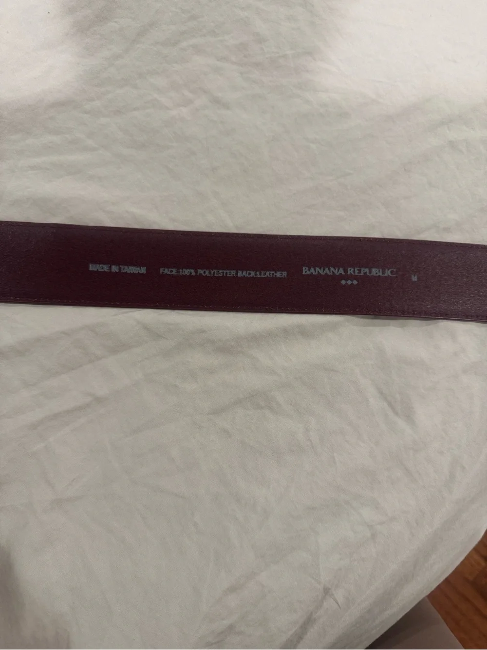 Banana Republic Wide Burgundy Belt with Gold Oval Buckle